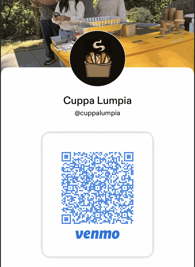 The Cuppa Lumpia Venmo, taking payment like a real business